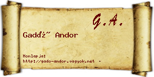 Gadó Andor névjegykártya